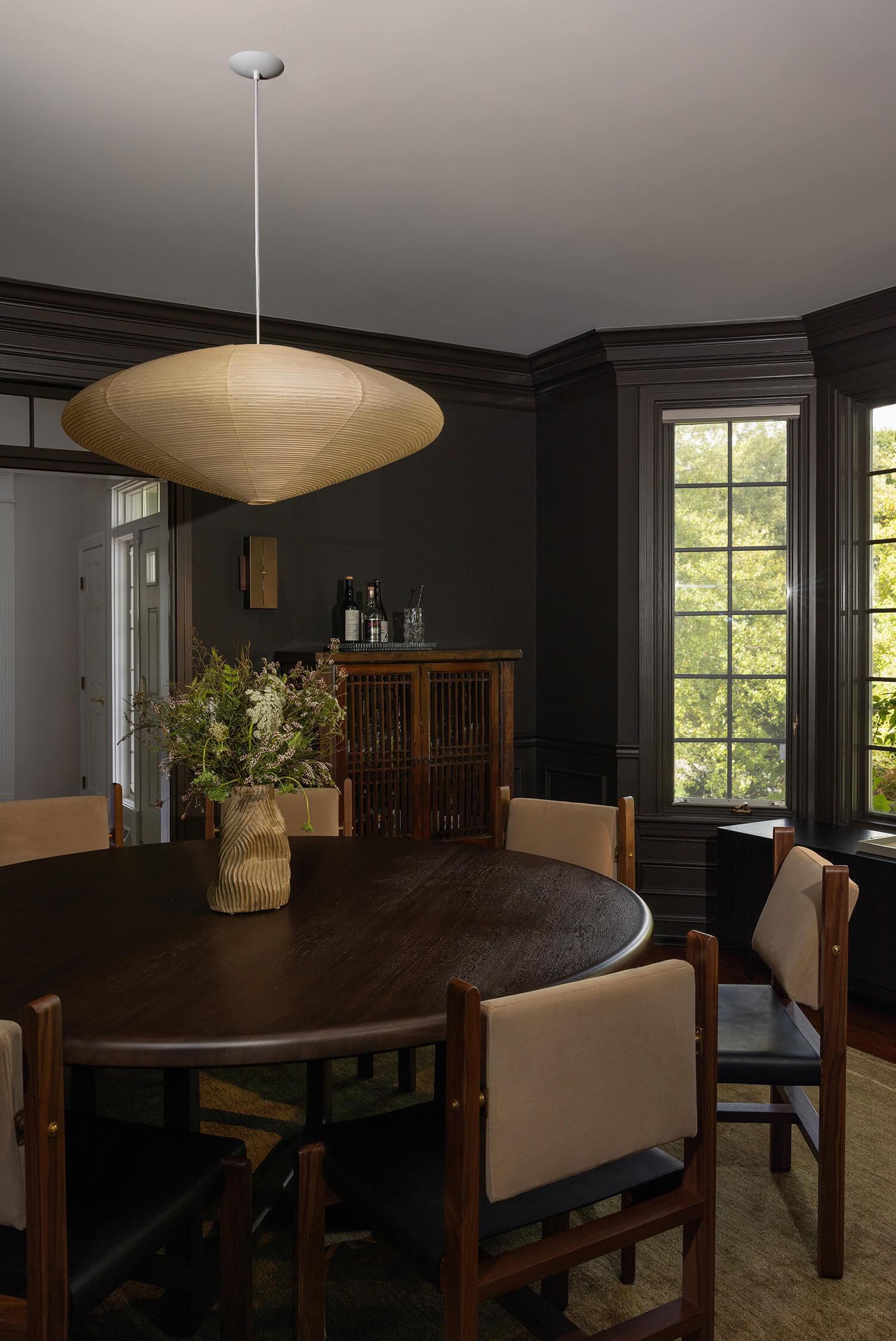 organic dark japanese dining room